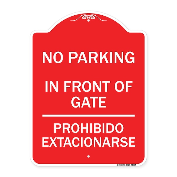 Signmission No Parking No Parking in Front of Gate Prohibido Estacionarse, A-DES-RW-1824-23665 A-DES-RW-1824-23665 - main
